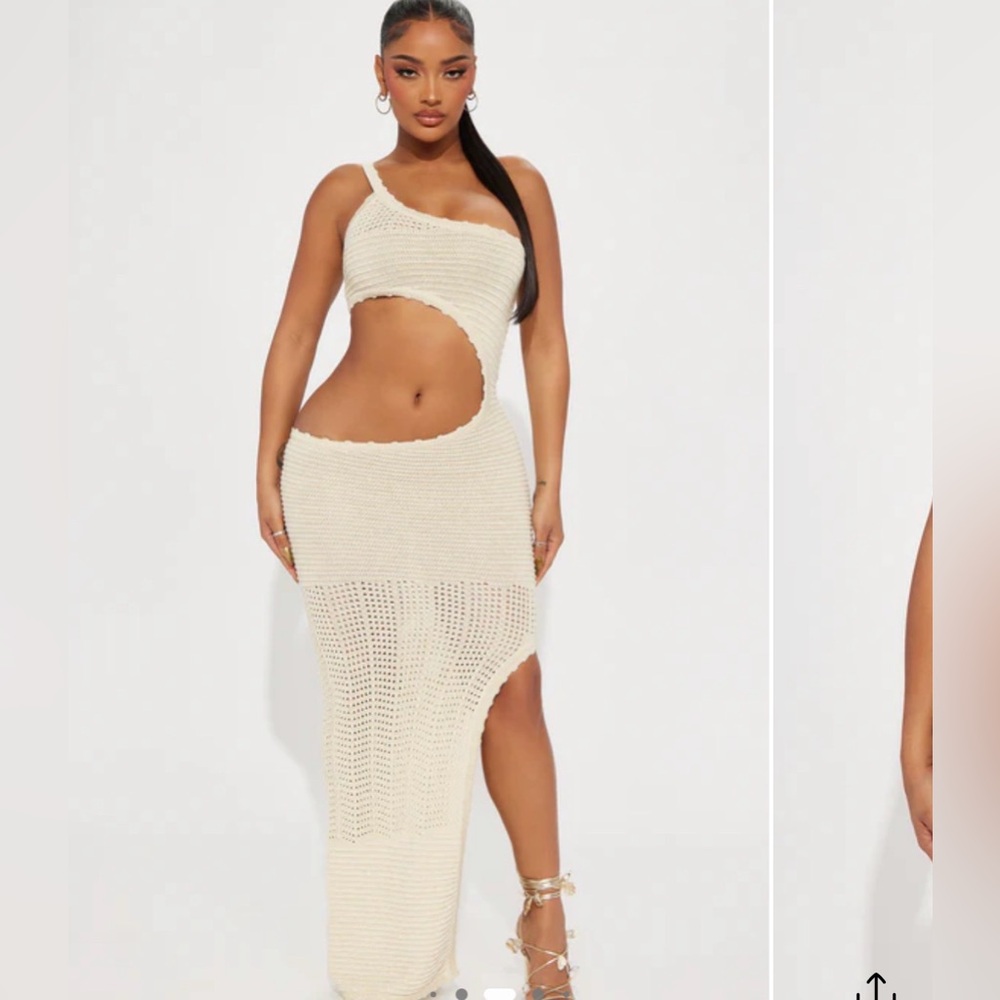 Fashion Nova NWT Cream Knit Cutout Dress